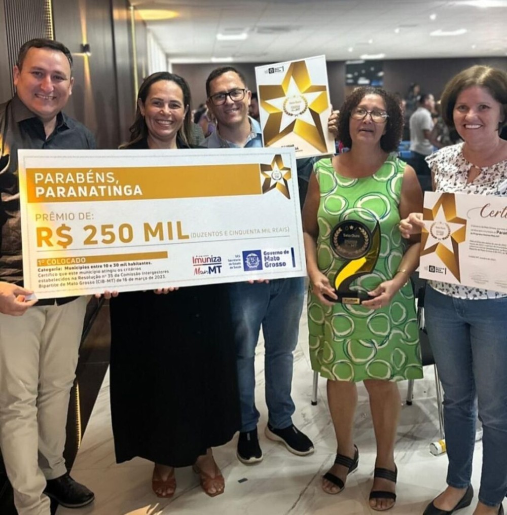 PARANATINGA FICA EM 1º LUGAR NO INDICADOR DE VACINAÇÃO E RECEBE PRÊMIO DE R$250 MIL