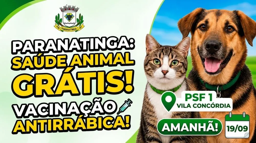 Prefeitura de Paranatinga realiza Ação de Saúde Animal na Vila Concórdia neste sábado (19)